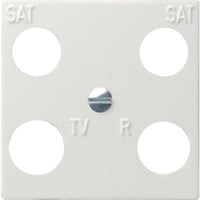 Zentraleinsatz reinweiß glänzend 50 x 50 Hirschmann, Adapter weiß, Retail