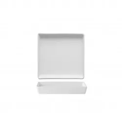 Bonna Quadratische Untertasse 9x9 cm Weißes Porzellan M1934 6er-Pack