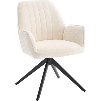 Drehstuhl HOME AFFAIRE "Campanet", beige (natur, schwarz, natur), B:64cm H:89cm, Stühle, Drehstuhl, moderner Drehstuhl mit gepolsterten Armlehnen und Stoffbezug