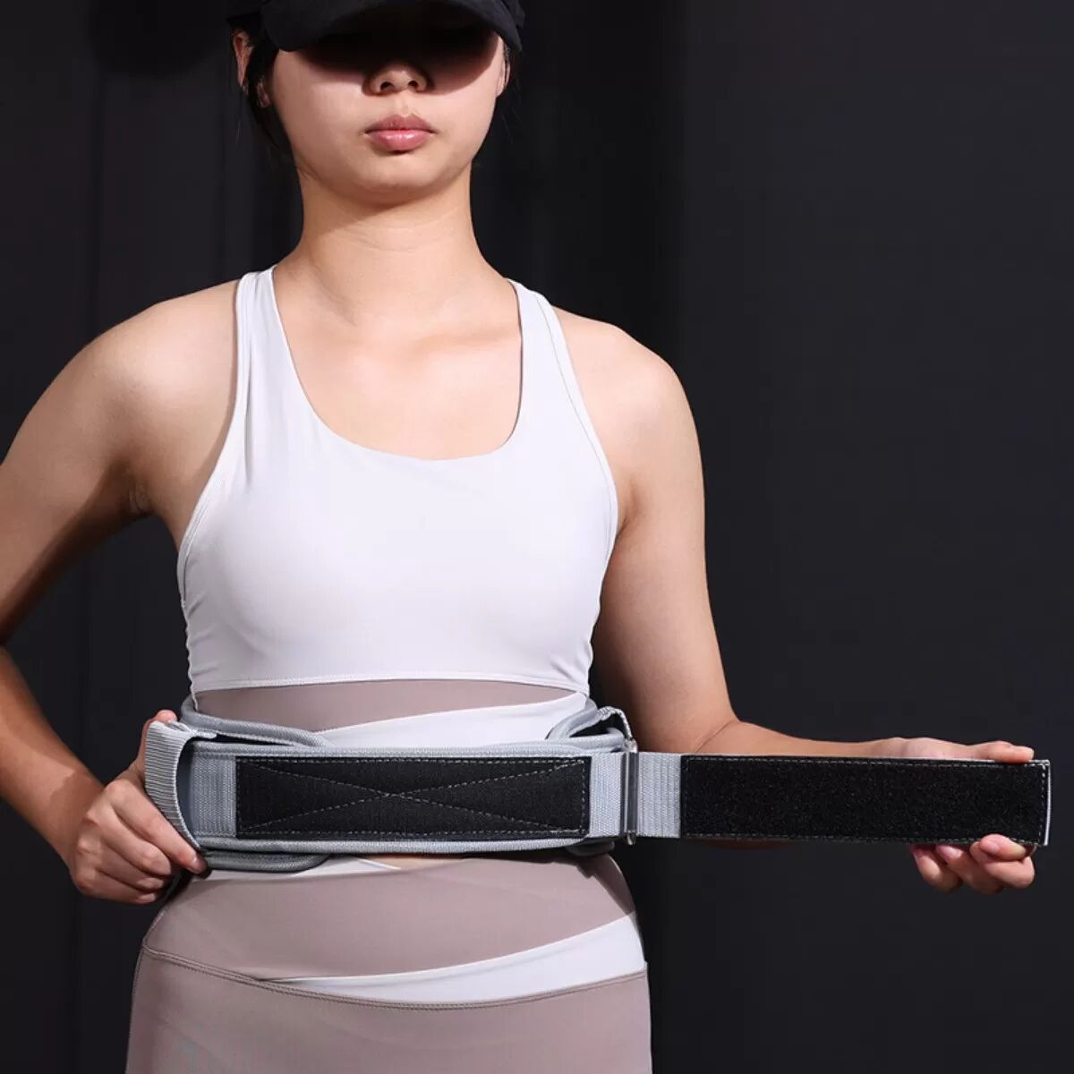 INF Nylon Gewichthebergürtel - Geteiltes Design für verbesserte Unterstützung und Druckentlastung XL Grau
