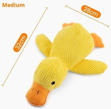 Inspired Living QuackBuddy Plush Squeaky Duck Dog Toy Interactive Chew & Comfort Companion medium