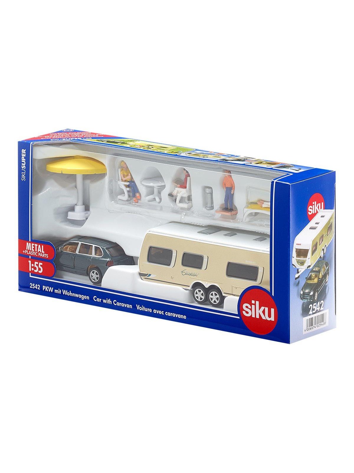 SIKU Siku 1:55 Auto mit Wohnwagen