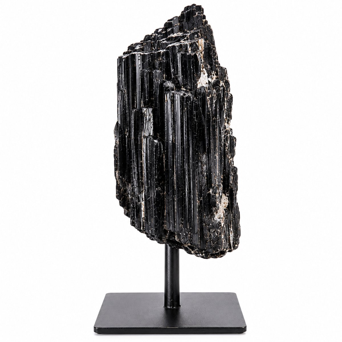 S4H Zwarte Toermalijn op Standaard - Ruwe Edelsteen - 750-1000 gram - 20 cm