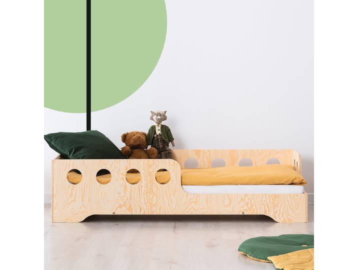Lit 70x140 entrée droite sommier inclus Sacha Bois