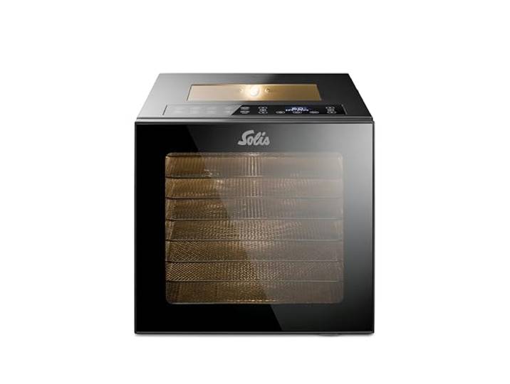 Solis VitaDrey Dörrautomat 850 W 8 Edelstahl-Dörrgitter, Touchdisplay, 35–75 °C, 48 h Timer, Innenbeleuchtung