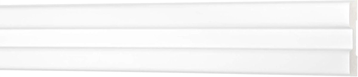 Platte Lijst Wit - Muur Decoratie - 200 cm Lengte