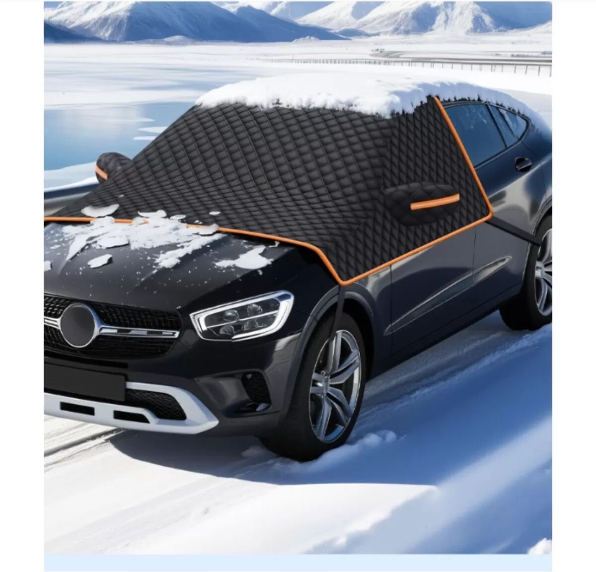 INF Halbe Autoabdeckung Windschutzscheibe Schnee Eis Schutz - Nicht-Magnetisch Frostschutz