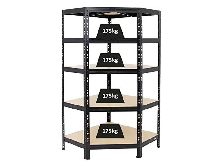 PROREGAL Eckregal Tiger Schwarz HxBxT 180x90x45 cm Fachlast 175kg Schwerlastregal Kellerregal Lagerregal Metallregal Steckregal…