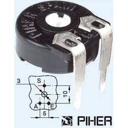PT 10-L 250 - Einstellpotentiometer, liegend, 250 Ohm, 10 mm