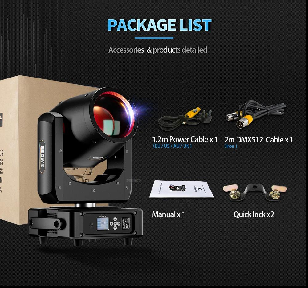 Moving Head 7R 230W - DMX Bühnenstrahler - 1 Stück - Starker Enger Beam - 100-240V AC - EU-Stecker - Für DJ Disco Bühne Hochzeit