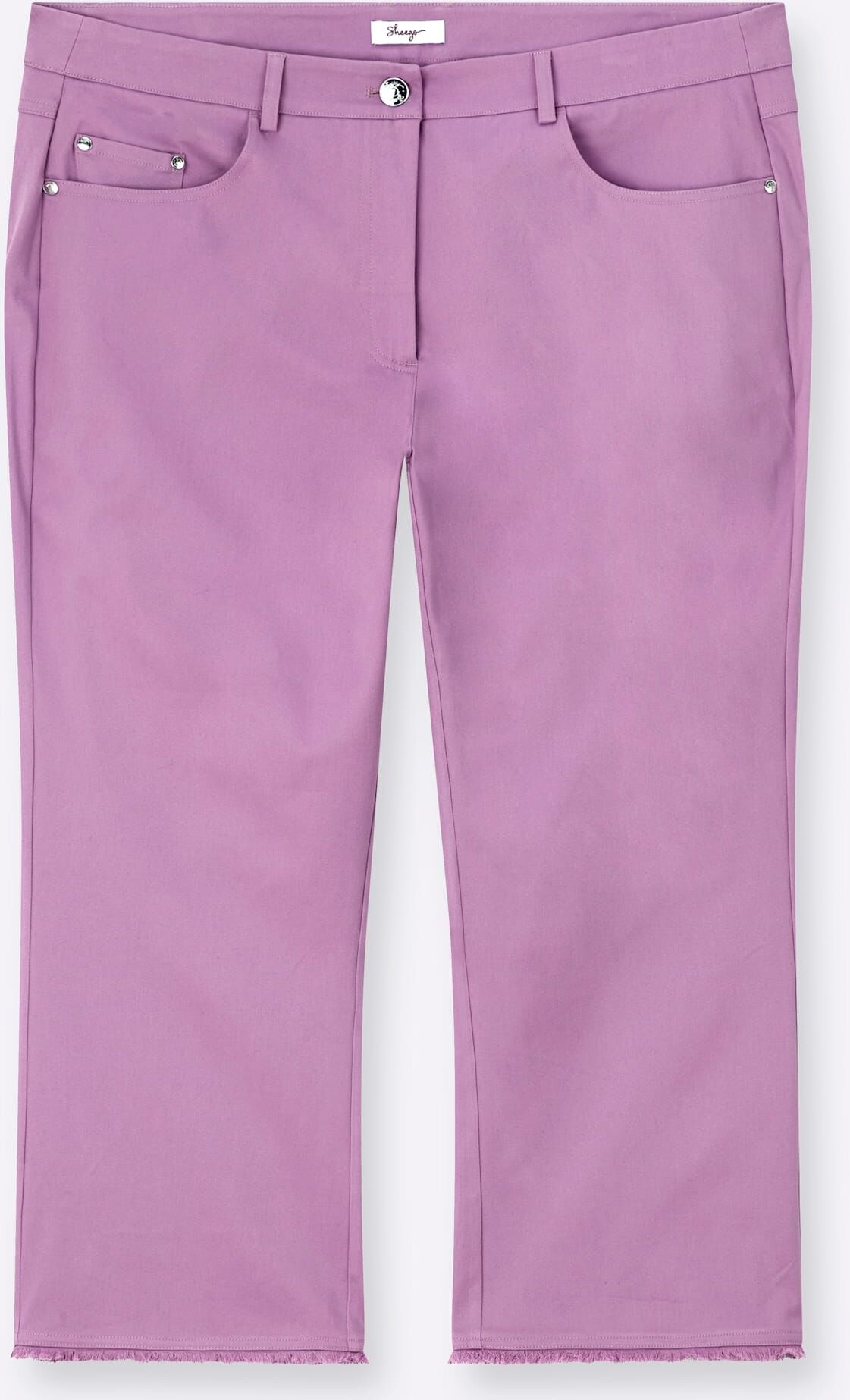 7/8-Hose SHEEGO, Damen, Gr. 56, Normalgrössen, orchidee, 97% Baumwolle, 3% Elasthan, unifarben, Hosen 7/8-Hose orchidee 56, Normalgrössen