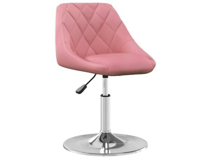 HKLGBVCR Esszimmerstühle, drehbar, 4 Stück, Rosa Samt Weicher Samt, Rahmen aus verchromtem Stahl, Gashebel, 360 Grad drehbar, modernes Design