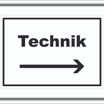 HB-Druck Technik Schild mit Text und Richtungspfeil rechts Hauswirtschaftsraum waagerecht A0 (841x1189mm)