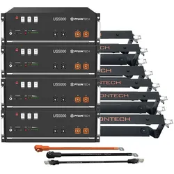 4x Pylontech US5000 LiFePO4 48V + Brackets + Anschlusskabel 19,2kWh Speicherpaket
