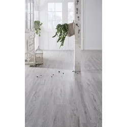 KWG Antigua classic Hydrofix Ziereiche silber Designvinyl Fertigfußboden 123,5x30,5 cm