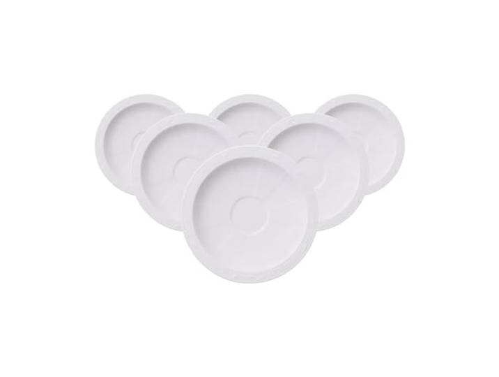 Villeroy & Boch White Pearl, Espressountertassen 6er Set, 13cm, Unterteller im klassischen Stil, Premium Porzellan, Weiß