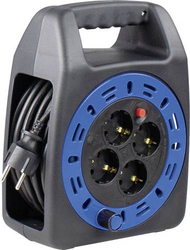 AS Schwabe 16410 Kabeltrommel 10m Schwarz Schutzkontakt-Stecker