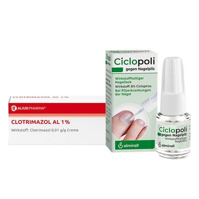 Ciclopoli gegen Nagelpilz + Clotrimazol AL 1% Creme 1 St Set