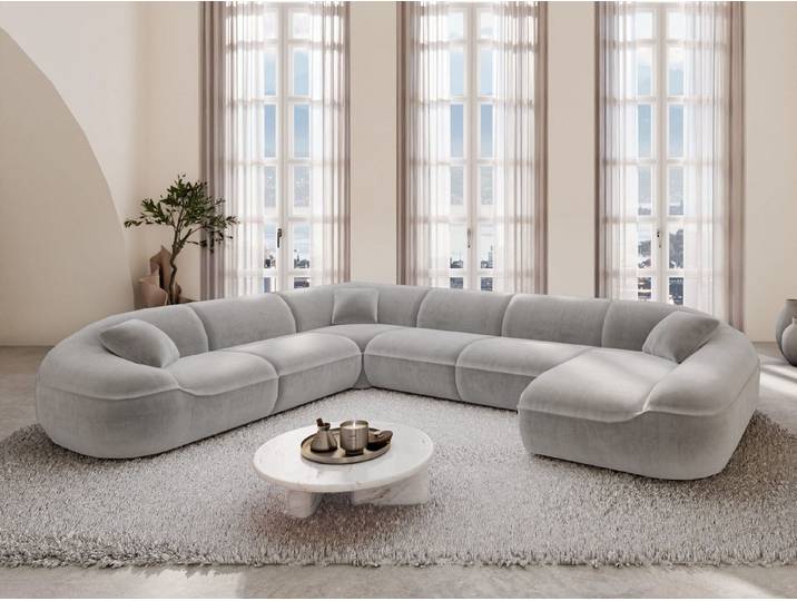 Sofa Dreams Wohnlandschaft XXL Stoff Wohnlandschaft Solmare U-Form, Wohnlandschaft, U-Form, Moderne Wohnlandschaft in U-Form, 2 Zierkissen inklusive