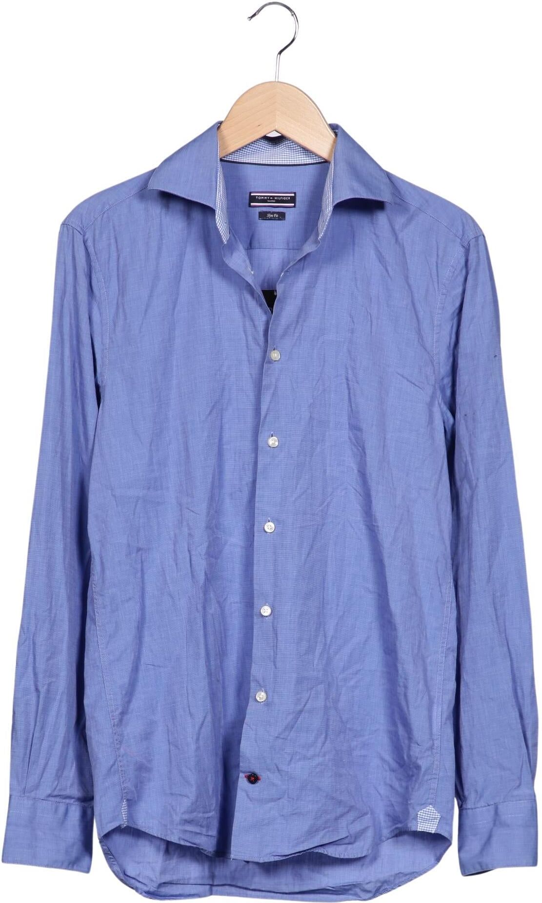 Tommy Hilfiger Tailored Herren Hemd, Blau, Gr. 39, Baumwolle - Second Hand