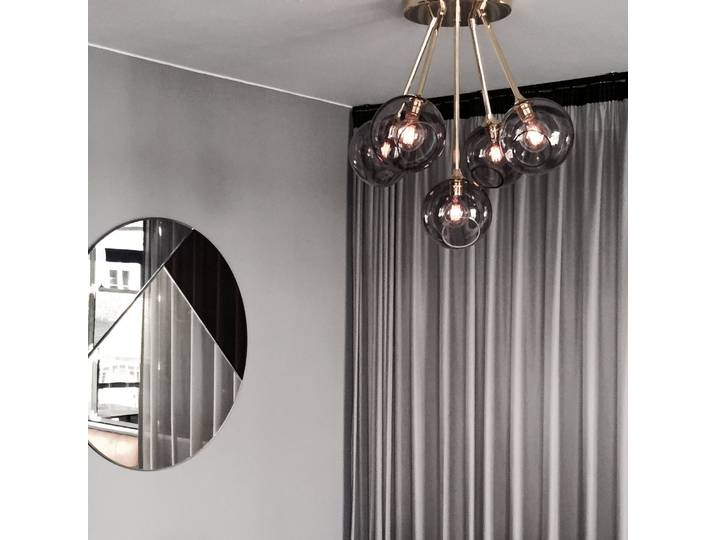 Ballroom Molecule Pendelleuchte Brass/Purple - Design By Us - Wohnzimmer - Glas - Mehrflammig