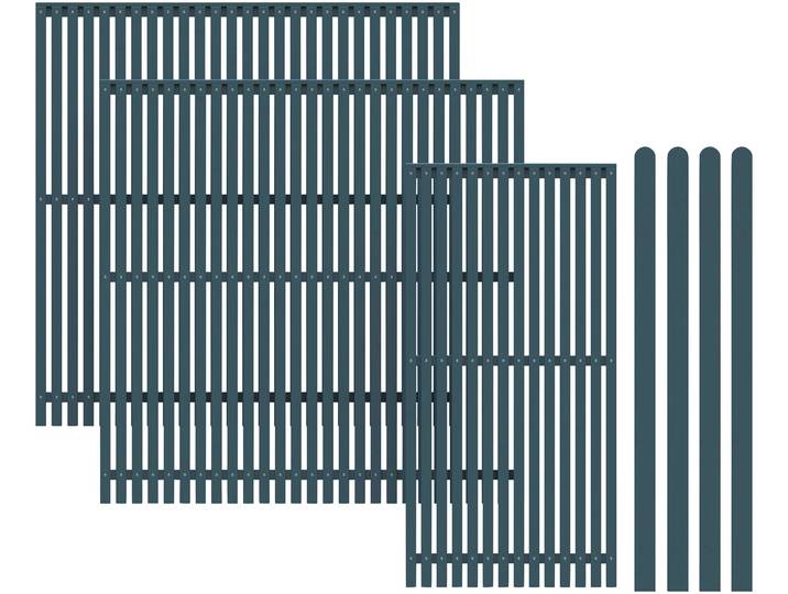 Dichtzaun KIEHN-HOLZ, grau (anthrazit), H:188cm, Holzwerkstoff, Zaunelemente, Dichtzaun, 7-teiliges Set, aus nordischer Fichte
