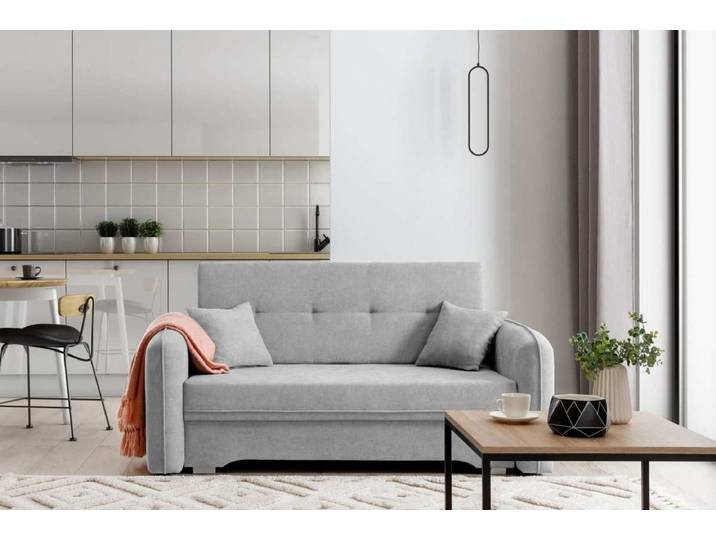 Designer Sofa Elayn mit Schlaffunktion - Grau - Luxusbetten24
