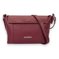 Wonders für Damen. WB-56007 Combi-Tasche weinrot (OSFA), Lässig, Kastanienbraun, Leder