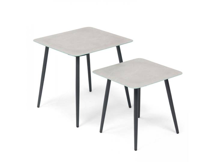 Oviala - Tables gigognes carrées hauteur 55 / 45 cm