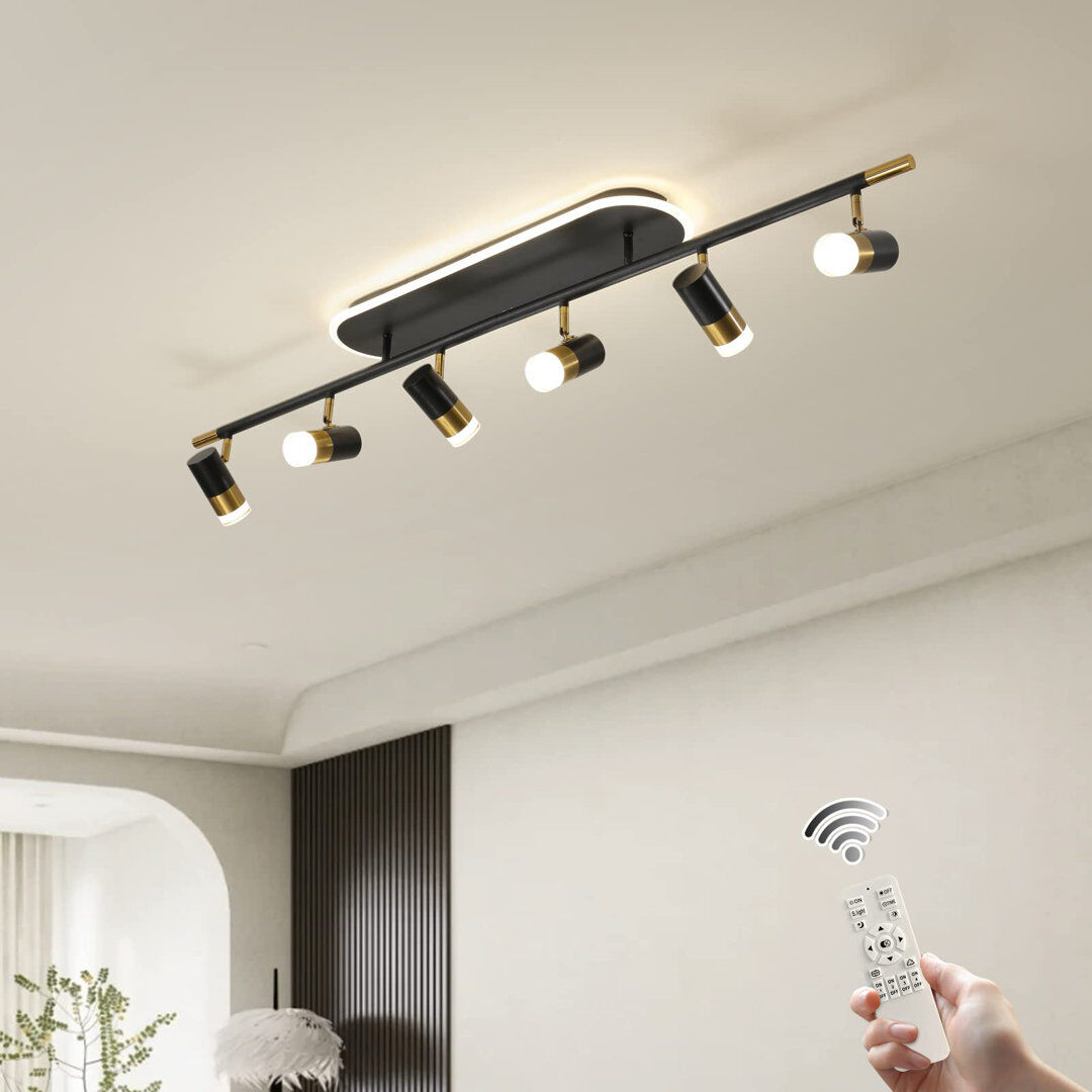 Blue Elephant Black/Gold LED Adjustable Fixed Track Lighting Head Black;Gold 21cm H X 130cm W X 17cm D