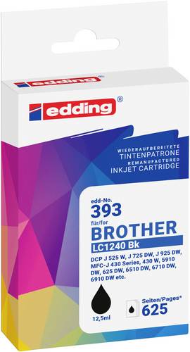 Edding Druckerpatrone ersetzt Brother LC1240BK Kompatibel Schwarz EDD-393 18-393