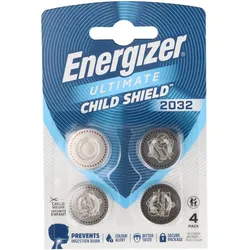 Energizer Batterie Lithium, Knopfzelle, CR2032, 3V Ultimate Lithium, Electronics, Retail (4-Pack)