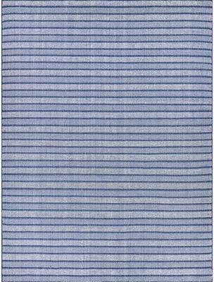 EXQUISITE RUGS Nova Indoor/Outdoor Flatweave PET yarn Blue Area Rug.