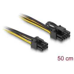 DeLOCK Stromkabel PCI Express 6 Pin Stecker zu PCI Express 6+2 Pin Stecker 50 cm