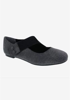 Women's Danish Flat by Ros Hommerson in Black Distressed (Size 8 1/2 M)
