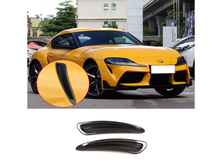 Autocollant de décoration de ventilation de capot de voiture en Fiber de carbone véritable, accessoires de Modification de voiture pour Toyota GR Supra MK5 A90 2019 – 2022