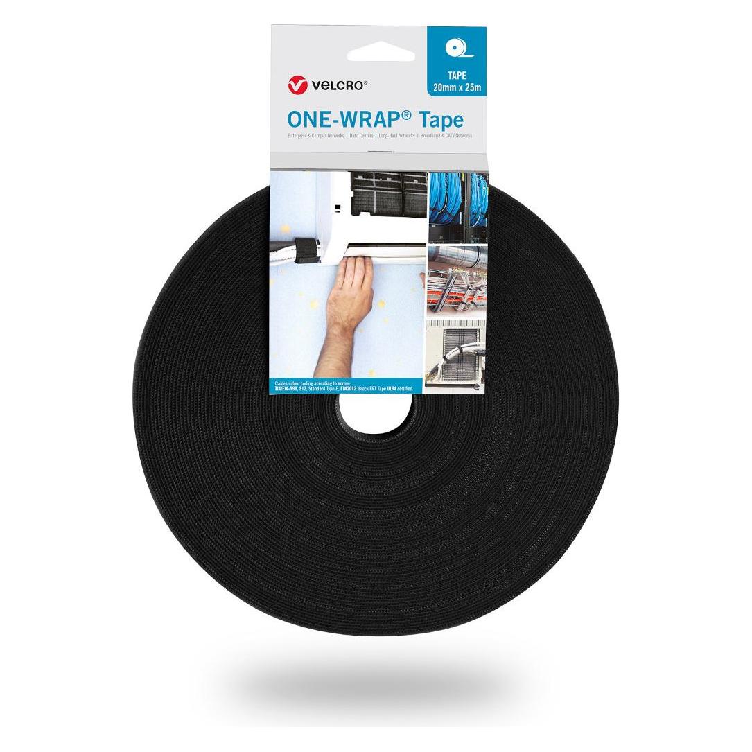 Brady VELCRO ONE-WRAP TAPE, Polypropylen, Schwarz, 20.00 mm x 25.00 m, nicht klebend, endlos (20 mm) (307038)