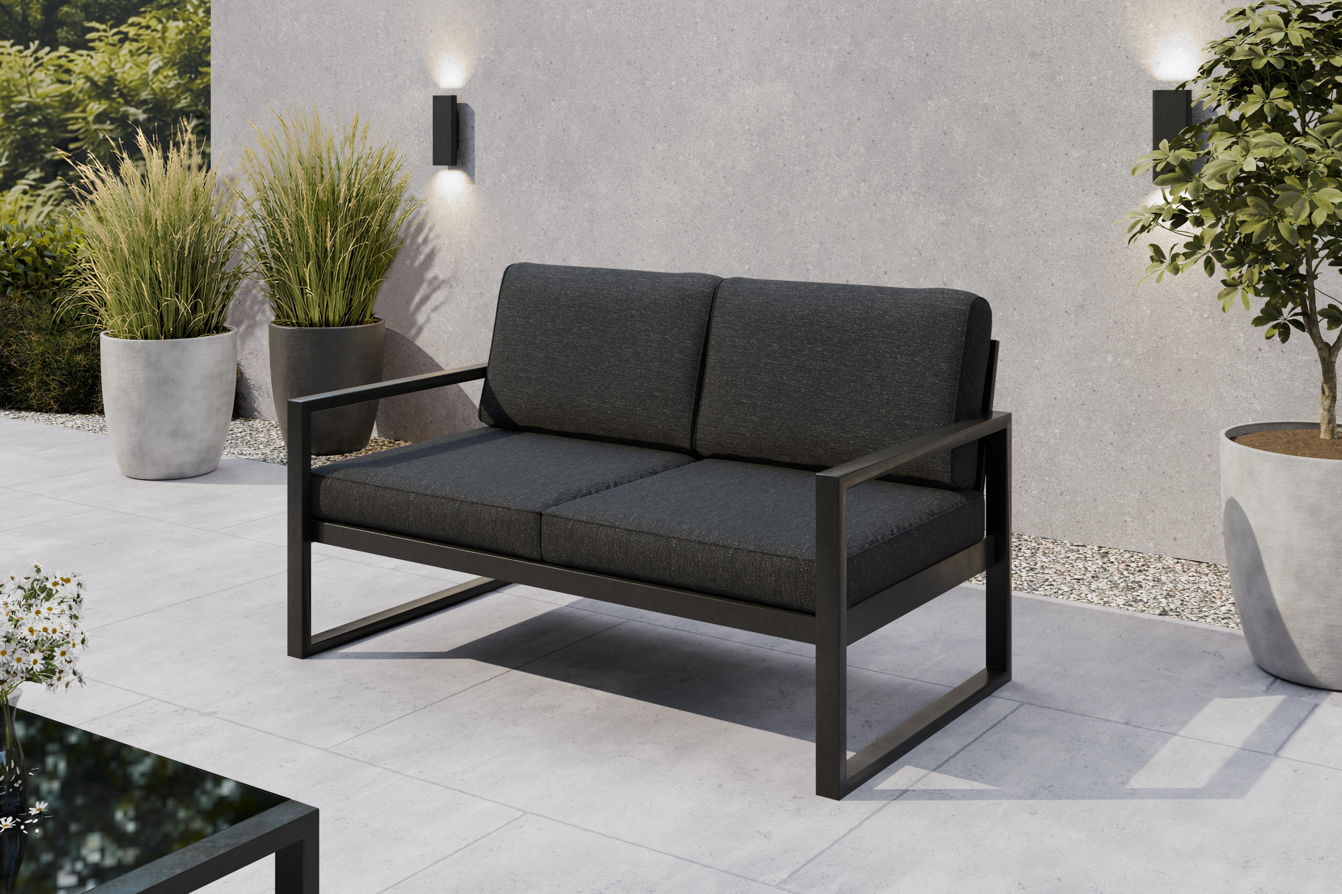 SOLAR 2-Sitzer Garten-Loungesofa - Metallgestell pulverbeschichtet - Loungesofa mit Komfortpolstern - Verschiedene Farben S/PD05