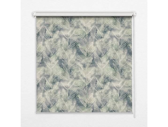 Tulup Innenrollo - Fensterrollo - Rollo - 110x140 cm - Skizze einer Pflanze auf farbigem Hintergrund, Grün, Kunststoff, Rechteckig, 110x140x0.5 cm, Heimtextilien, Vorhänge, Rollos