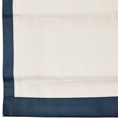 "Bordered Relaxed Roman Shade - Custom - Indigo, 48"", 64"", Blackout - Ballard Designs"