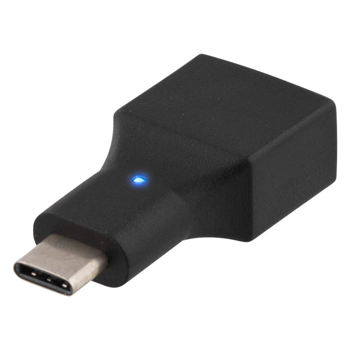 Deltaco Adapter USB 2.0 Typ C hane -> A hona svart (USB 2.0) (USBC-1200)