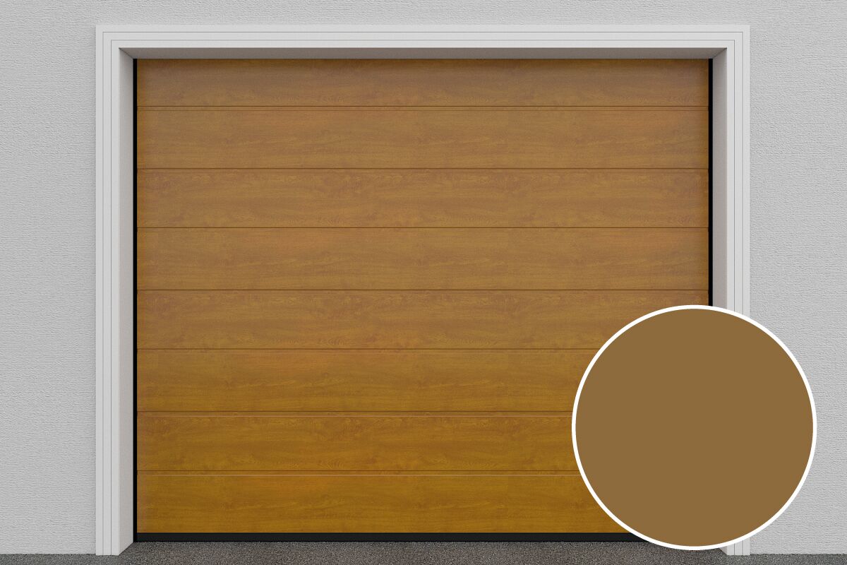 DoorHan Garagentor DIY, M-Line, Glatt, Golden Oak optional mit Elektro Antrieb