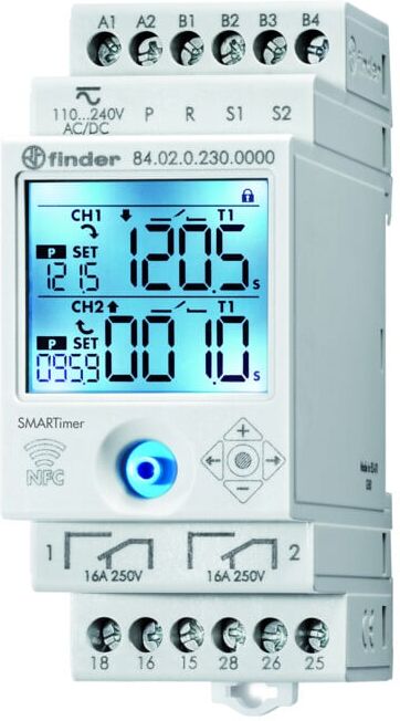 Finder Minuterie multifonctions 110-240V AC/DC, 16A 84.02.0.230.0000 (840202300000)