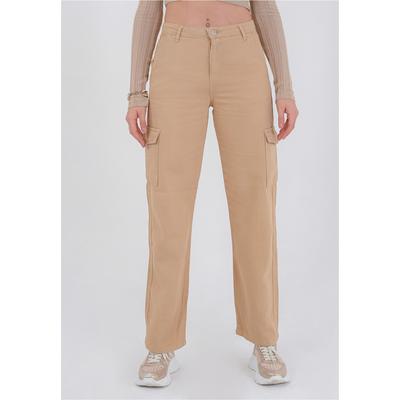 Cargohose FRESHLIONS "Lil", Herren, Gr. M, EURO-Größen, braun, 100% Baumwolle, unifarben, lang, Hosen Cargohose, mit charakteristischen Beintaschen