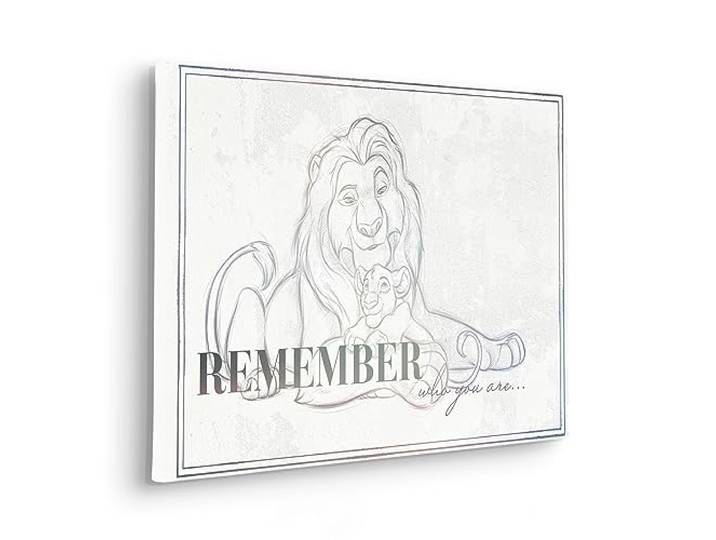 Disney Keilrahmenbild im Echtholzrahmen - Lion King Be Yourself - Größe 40 x 60 cm - Kinderzimmer, Leinwandbild, Wandbild