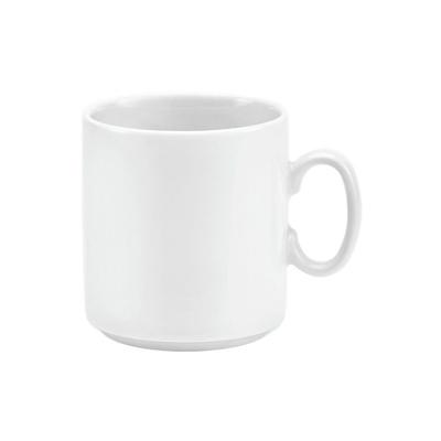 Becher VAN WELL "Gourmet", weiß, B:10,8cm H:8,8cm, Porzellan, Trinkgefäße, Becher, spülmaschinenfest, mikrowellengeeignet, 0,30 L, 6-teilig