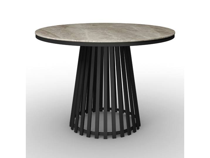 Esstisch Pela Grau/Schwarz MDF rund L/B/H ca. 110/110/75 cm