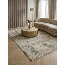 Teppich SARNTAL, abstrakt, aus Polyester, Gold, 160 x 230 cm