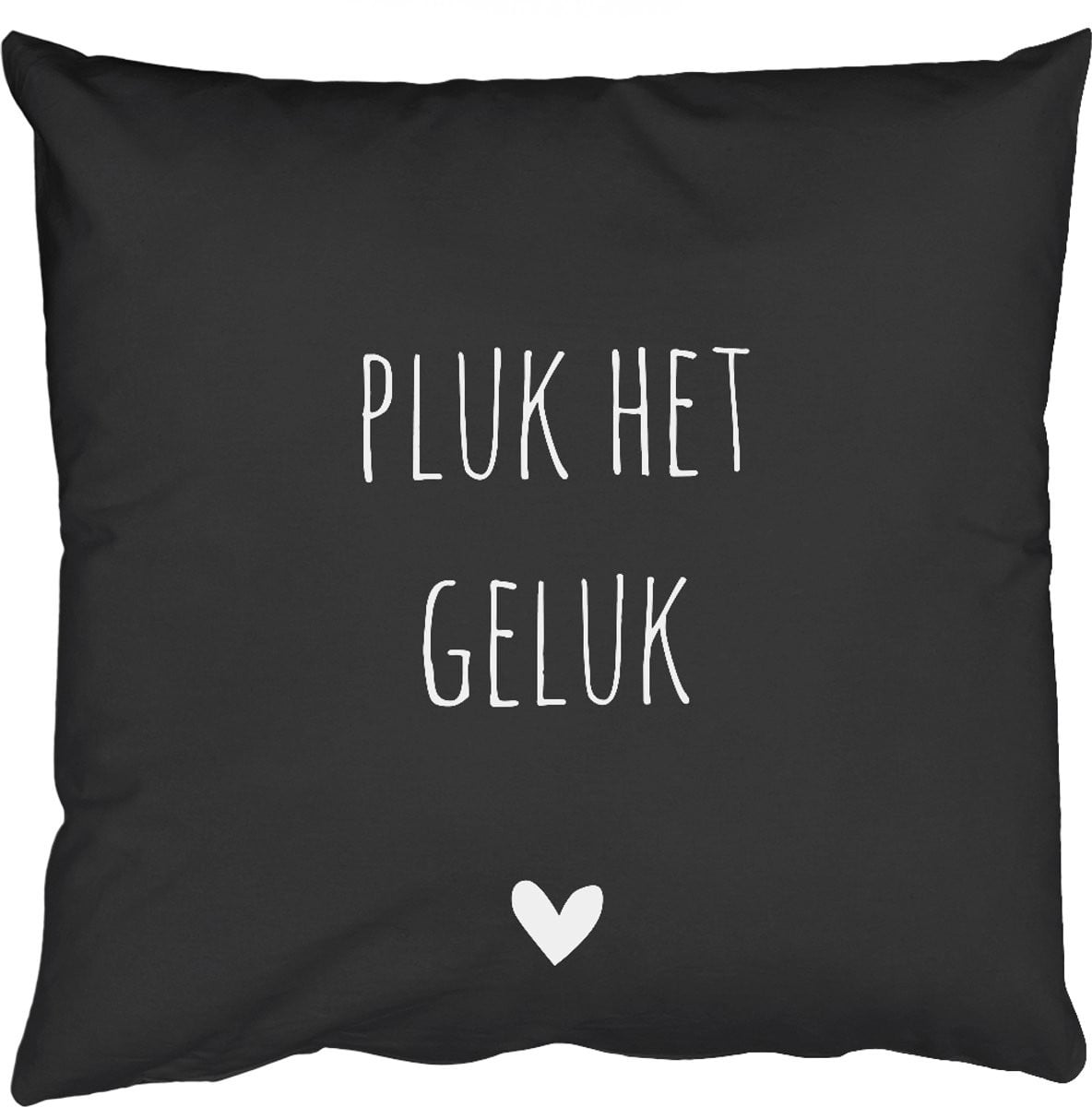Sierkussen Pluk het geluk met quote tekst - 50 x 50 cm