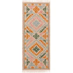 benuta Pure Handgewebter Kelim Zohra Multicolor/Beige 80x200 cm - Bunter Teppich für Wohnzimmer